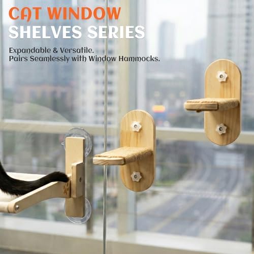 PETKARAY Large Cat Window Shelf, Upgraded Window Stairs - Image 6