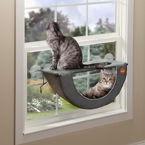 K&H Cat Window Perch, EZ Mount Double Cat Window Hammock, Holds 50 lbs by KHPetProducts
