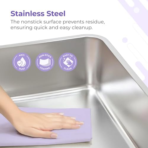 iPrimio Stainless Steel Cat Litter Box, XL 23.5" x 15.5" Open Pan - Image 6