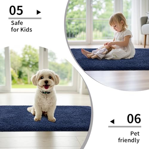 Disolla Navy Blue Bathroom Rugs 24x36, Non-Slip Plush Thick Bath Mat - Image 6