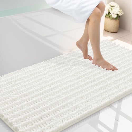 Smiry Bathroom Rugs 47X24, Extra Soft Rubber Backing Chenille Bath Mats by Smiry