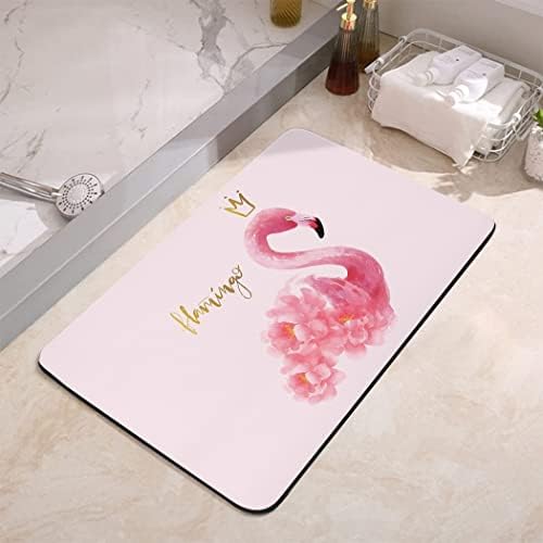 YISUMEI Flower Pink Flamingo Bathroom Mat, Non-Slip Super Absorption Bath Carpet - Image 3