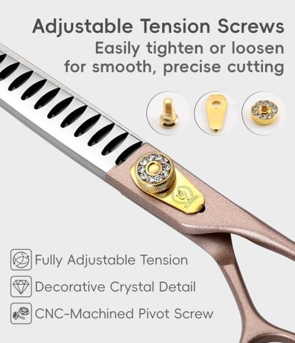Thinning Shears for Dogs and Cats Rose Gold Pet Grooming Scissors Chunkers - Image 4