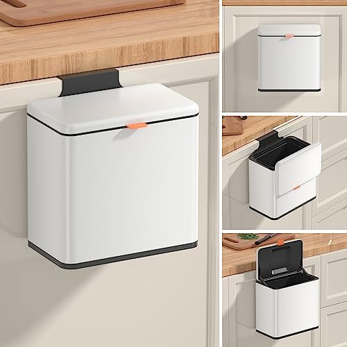 Mbillion 1.05 Gal White Hanging Stainless Steel Compost Bin by Mbillion