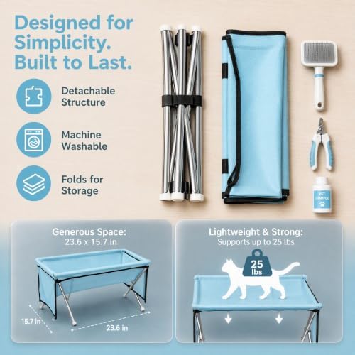 Pet Grooming Hammock, Foldable Detachable Breathable Stretchy Fabric Pet - Image 4