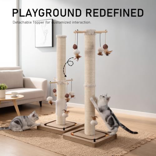PEEKAB Cat Scratching Post for Indoor Adult Cats and Kittens, 33 Inches Tall - Image 6