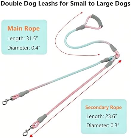 Double Dog Leash for Two Dogs Walking & Training Trangle Free - Image 7