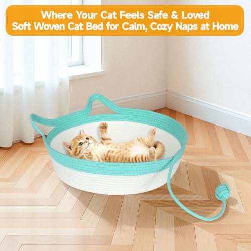 Cotton Rope Cat Bed, Instinct Hand Woven Basket - Image 5