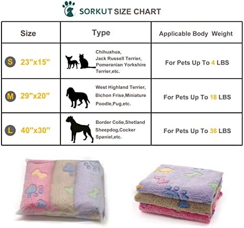 1 Pack 3 Puppy Blankets Super Soft Warm Sleep Mat Bone Print Cute Blanket - Image 6