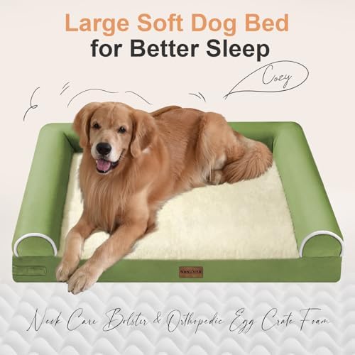 NANUYA Orthopedic Dog Bed for Large Dogs, 36 x 27 Inch, Grass Green - Image 2