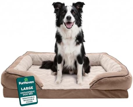Furhaven Orthopedic Dog Bed for Large/Medium Dogs w/ Removable Bolsters & by FurHaven