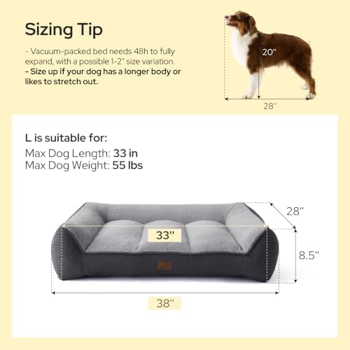 Bedsure SupportMax® Extra Thick Orthopedic Dog Beds Large Sized Dog - Image 6