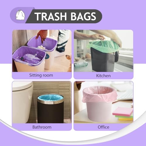 Teivio Colorful Clear Trash Bags 5 Gallon 100 Count Kitchen Garbage Bags - Image 4