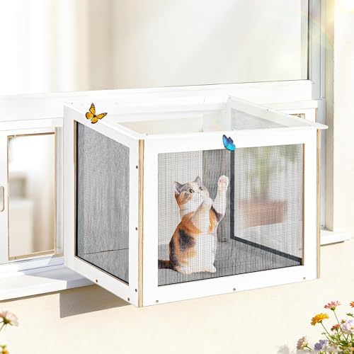 Cat Window Box with Clear Roof, Fits 25"-43" Vertical Windows by Unknown