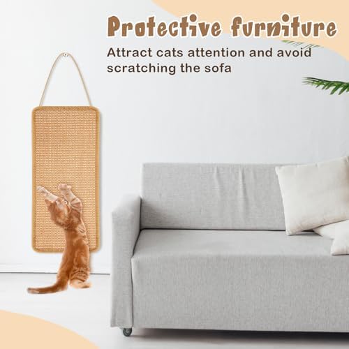 Dansydaisy 2 Pack Sisal Door Cat Scratching Mat Double Use Hanging Scratcher - Image 4