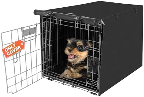 X-ZONE PET Dog Crate Cover Waterproof Kennel Cover, 24 in Black by X-ZONEPET