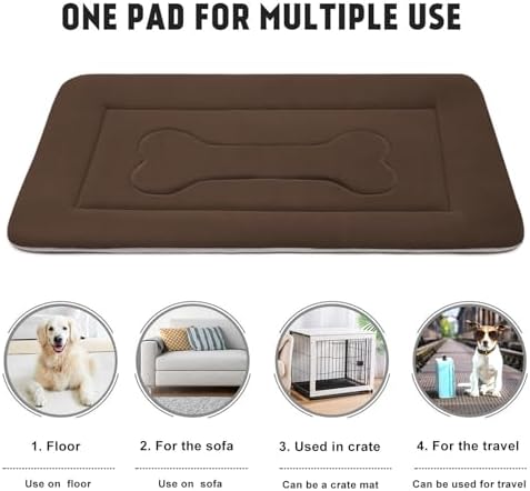 Dog Bed Soft Dog Crate Pad Mat for Medium/Large Dogs, 36 in Non-Slip Bottom - Image 4