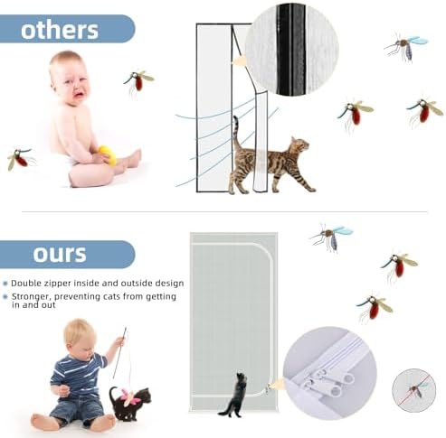 Upgraded Pet Screen Door Opening Fits Doors Up to 36"x84", Heavy Duty Cat Proof - Image 5