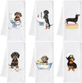 Dachshund Hand Towel, 6 Pack Soft Polyester Towels by GROBRO7