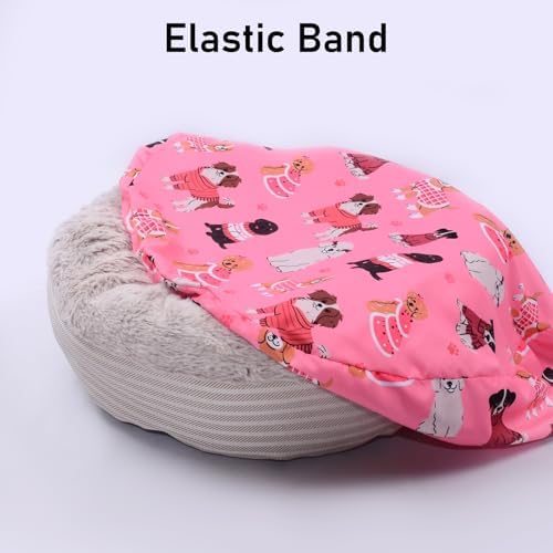 Round Replacement Dog Bed Covers Elastic Edged Washable 20 x 9.8 Inch - Image 5