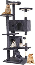 BestPet | 54" Cat Tree Tower | Ashy | Sturdy Multi-Level Cat Tree by BestPet
