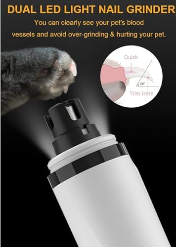Nail Grinder, Upgraded Silent Dog Nail Grinder, Cordless Grooming Pro Nail - Image 3