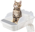 Open Cat Litter Box with High Side, Heightening Anti-Splashing Cats Litter Pan by MUYG