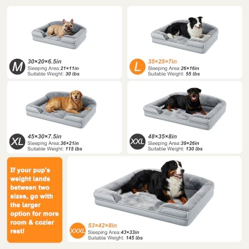 Orthopedic Dog Bed for Small & Medium Dogs, Washable Pet Couch Bed - Image 5