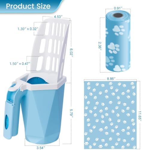 Cat Litter Scooper with Holder, Waste Can & 150 Refill Bags - Image 4