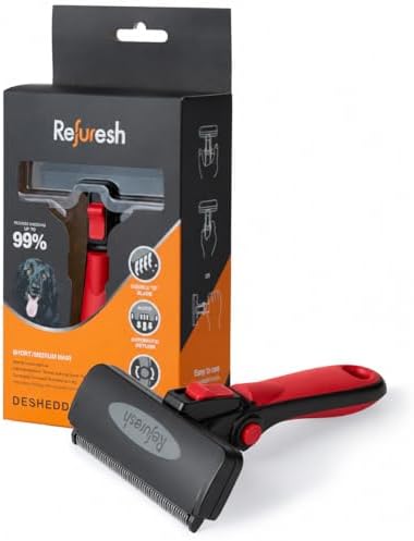 Deshedding Brush for Short/Medium-Hair Dogs & Cats | Deshedding Dog Brush for by Refuresh