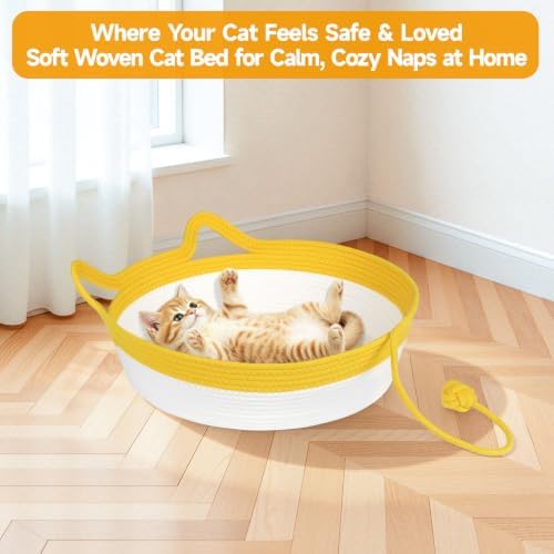 Cotton Rope Cat Bed, Instinct Hand Woven Cat Basket - Image 4