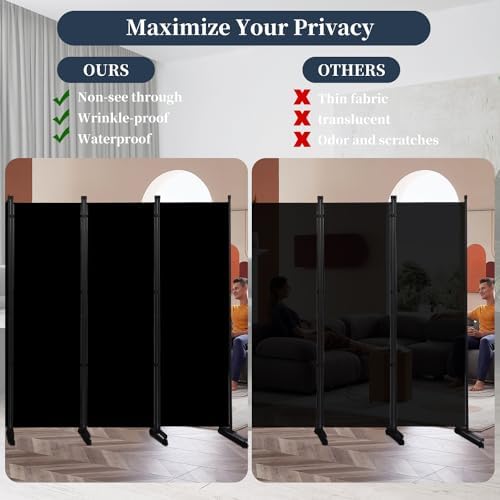 Room Divider 6 Panel-132''Wide Folding Privacy Screen, Large Partition Wall - Image 4