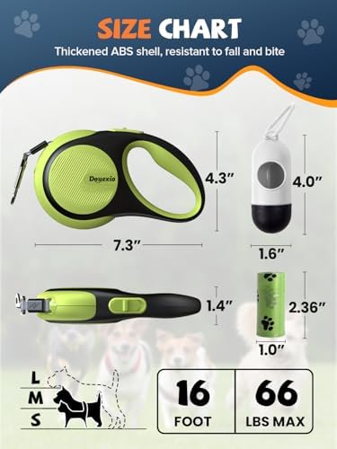 Retractable Dog Leash with LED Flashlight, Douexio Upgrade 3 in 1 Dog Leash - Image 2