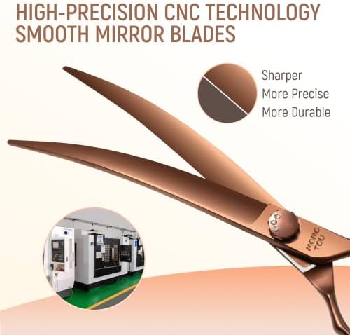 45° Super Curved Dog Grooming Scissors 7.5'' Matte Bronze - Image 6