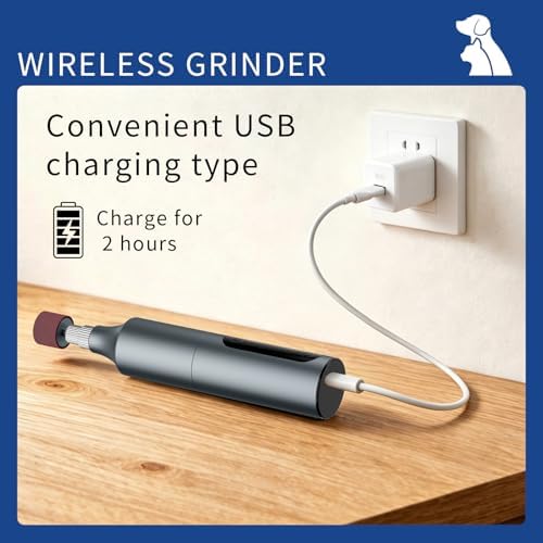 Rechargeable Dog Nail Grinder, 9‑Speed Adjustable Ultra Quiet Electric Pet Nail - Image 3