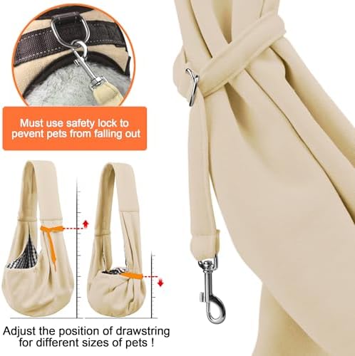 Tomkas Small Dog Cat Sling Carrier Puppy Purse Travel Wrap Soft Crossbody Pet - Image 4