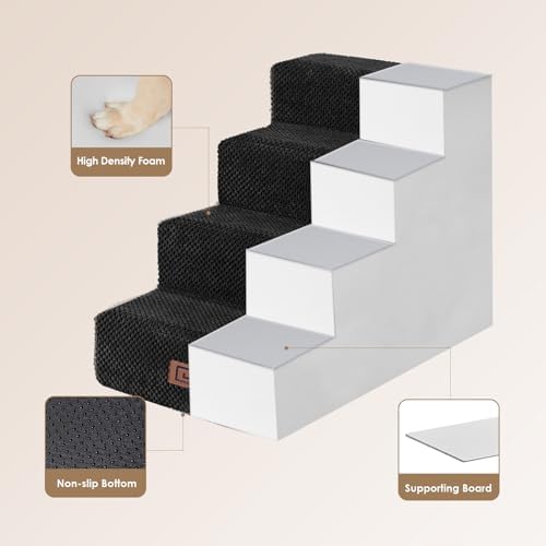 EHEYCIGA Dog Stairs for Bed 18" H, Dog 4-Steps for High Bed - Image 3
