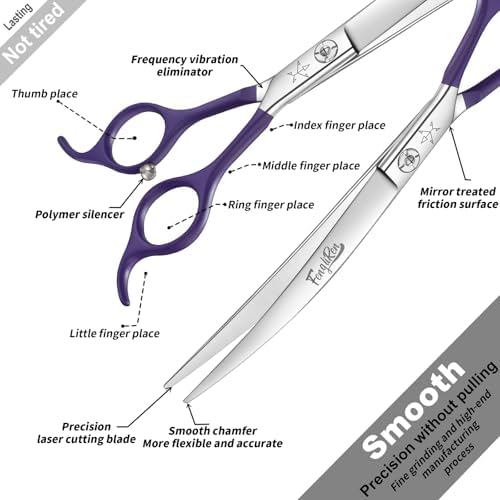 High-end Professional Dog Grooming Curved Scissors Pet Curved Shears 8 Inches - Image 3