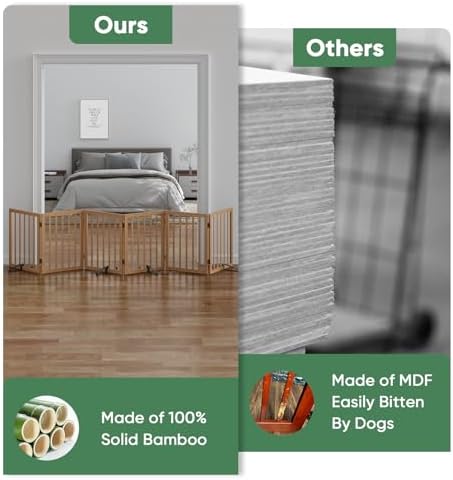 Dog Gates for Doorways, Freestanding Dog Gate Indoor, Foldable Pet Gates for - Image 5
