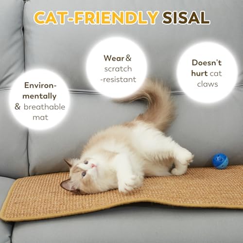 2PCS Natural Sisal Fabric Large 23.6" x 15.7" Cat Scratching Pad - Image 5