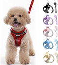 AIITLE Step in Dog Harness and Leash Set Plaid Adjustable by AIITLE-FORPETSBETTERLIFE