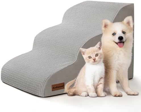 Aodisman Dog Stairs for Small Dogs and Cats, 3-Step Pet Ramp for Couch by AODISMAN