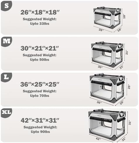 Collapsible Soft Dog Crate 30 Inch, Portable Travel Pet Crate - Image 2
