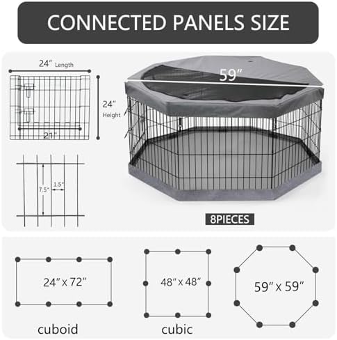 PETIME Foldable Metal Dog Exercise Pen/Pet Puppy Playpen Kennels Yard Fence - Image 3