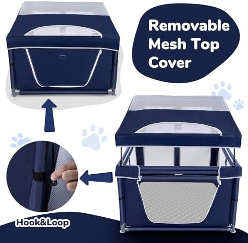 42 × 42 inch Dog Playpen with Pee Pad, Soft Puppy Playpen, 25 Height Pet Playpen - Image 2