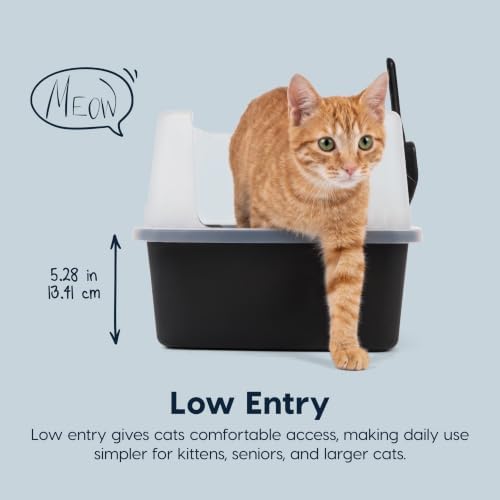 IRIS USA Cat Litter Box Small, High Sided, Scatter Shield - Image 5
