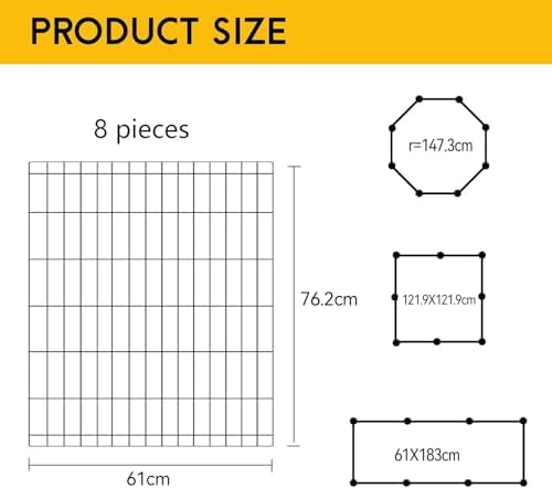 FDW Dog Pen Playpen Puppy Pet Playpen 8 Panel Indoor Outdoor Metal Portable - Image 4