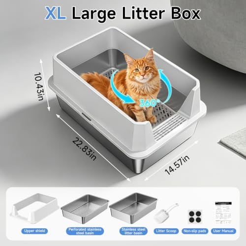 Stainless Steel Sifting Cat Litter Box - Image 2