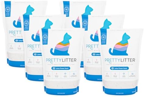 PrettyLitter Health Monitoring Cat Litter, Lotus Flower, 6 lb. Bags by PrettyLitter
