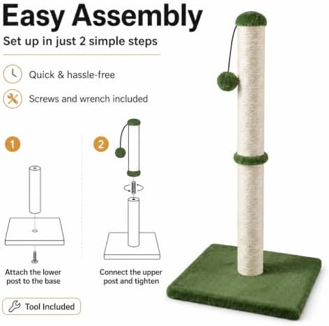 Dimaka Tall Cat Scratching Post, Claw Scratcher - Image 4